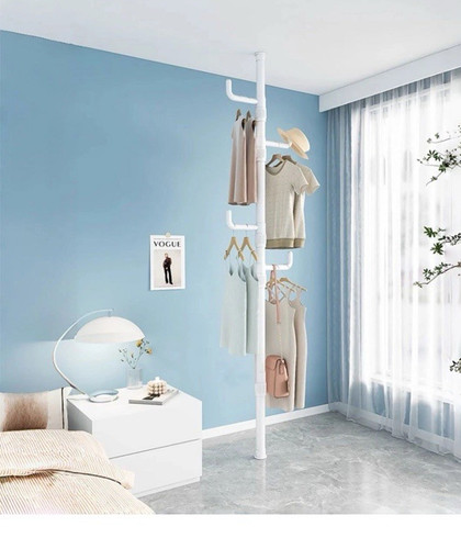 Freestanding white metal coat - metal,