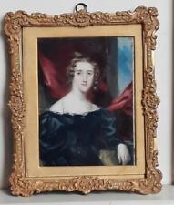 Exquisite Regency Miniature Portrait of Thomasina Matthews in Gilt Metal Frame