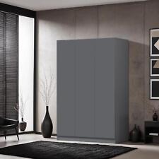 3 Door Dark Matt Grey Wardrobe