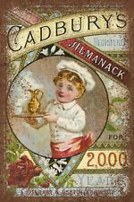 Cadbury's Cocoa Pretty Advert Vintage Style Aged Look Metal Sign Plaque, Kitchen