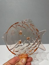Vintage Pink glass fish shaped
