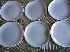 x 6  Dinner Plates Poole Pottery Cameo Blue Moon  25cm