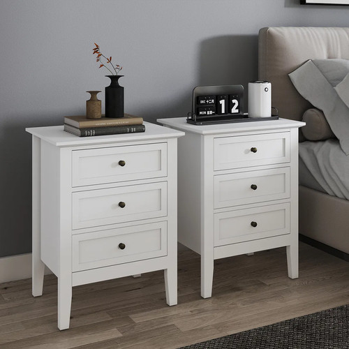 Pair drawer bedside - of,