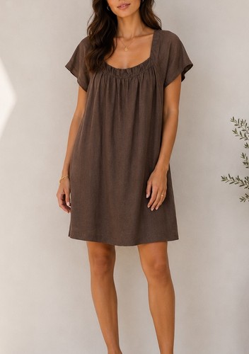 Chalet linen shift knee length - linen,