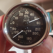 Original Smiths Oil Pressure / Water Temperature Gauge Original Classic Car