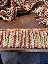 4 Inch Gold/Burgundy Fringe Trimming for Pelmets Blinds Curtains 2 X 17 @ Foot