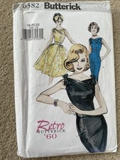 Butterick Retro Dress Pattern B6582, 18- 22, New,￼Uncut