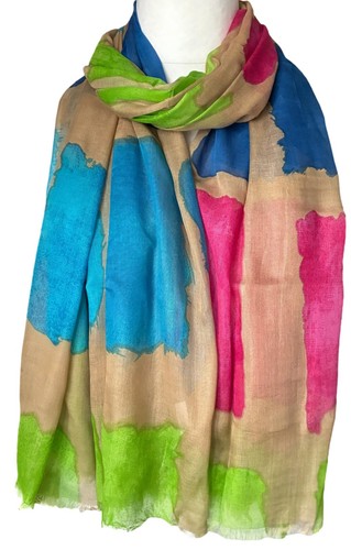 Multicoloured scarf blue pink - multicoloured,