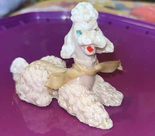 Vintage white chalk poodle - vintage,