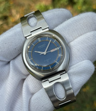 Vintage Seiko 7006 8020 UFO Automatic Mens Watch Blue Dial Stainless Steel Japan