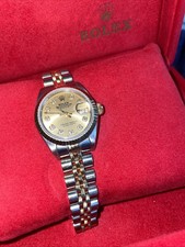 Rolex Ladies Oyster Perpetual Watch diamond champagne face 
