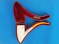 Vintage Weingott Meerschaum Smoking Pipe with Sterling Silver Collar in Case