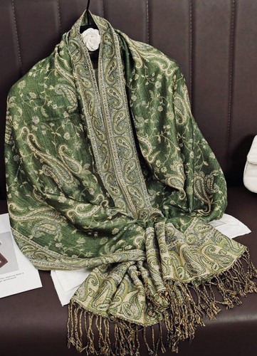 Ladies green paisley arty - paisley,