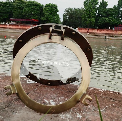 Porthole mirror antique - 17",