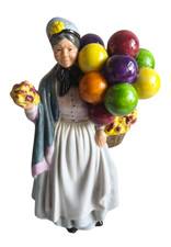 Leonardo Collection Porcelain Figurine Old Lady Balloons Fine China Collectible