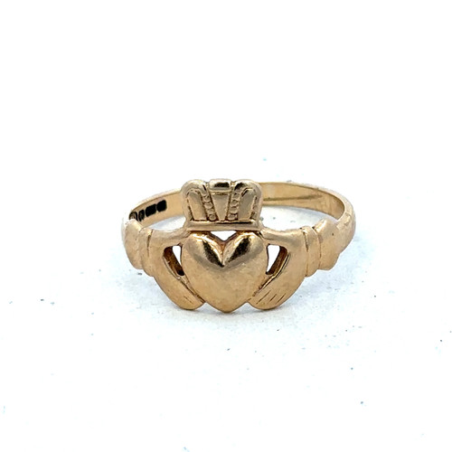 9ct yellow gold - , claddagh