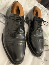 Samuel Windsor Handmade  lack brogues size 8 UK with dust cover bags