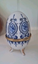 Ceramic Egg Shaped Trinket Pot