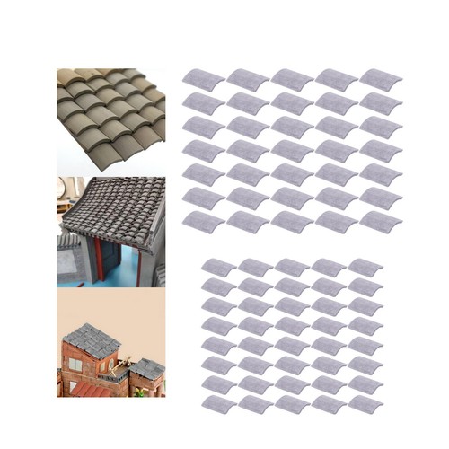 Grey roof tiles miniature - grey,