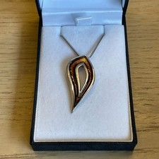 Ortak Blaze Enamel Pendant 925 Silver Brown Ember