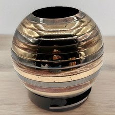 THREE COLOR GOLD,COPPER, BRONZE 9.25" IN. ROUND GLOBE VASE