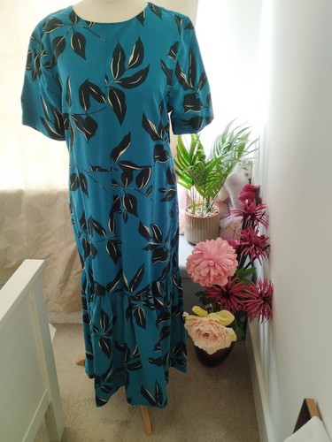 Autograph blue leaf print - m&s,