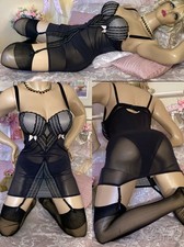Pin Up CORSELETTE Bra Girdle Suspenders Garter All in one sexy body shaper dress