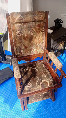 Antique upholstered wooden - antique,