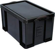 Really Useful Storage Box 84 Litre Solid Black