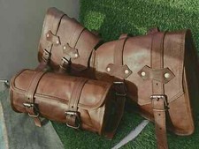 Leather Motorcycle Saddle Bag