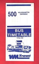 West Midlands Travel Bus Timetable - 500: Wolverhampton Centrebus - May 1989