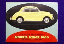 MORRIS MINOR 1000 SALOON CAR CONVERTIBLE TRAVELLER ESTATE SALES BROCHURE