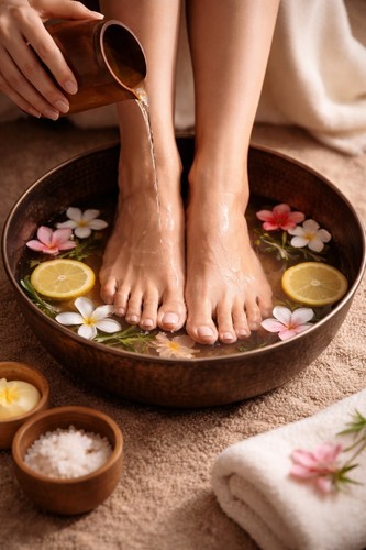 Handmade copper pedicure bowl - pedicure,