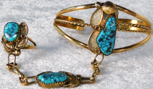 Vintage navajo turquoise 12k - vintage,