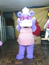 Purple Hippo Mascot Costume