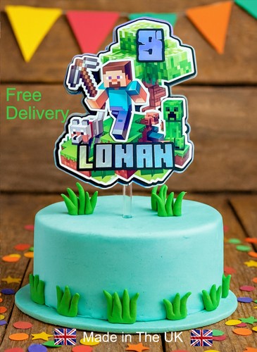 Minecraft cake topper - cake,