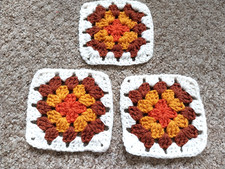 CROCHET  GRANNY SQUARES X 3 -