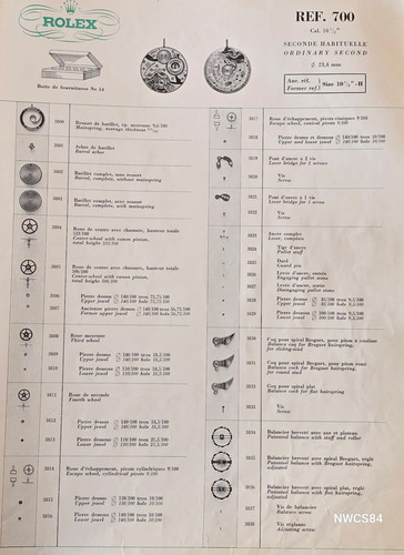 Rolex 700 watch - watch, parts