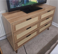 Rattan Chest of Drawers 6 Oak
