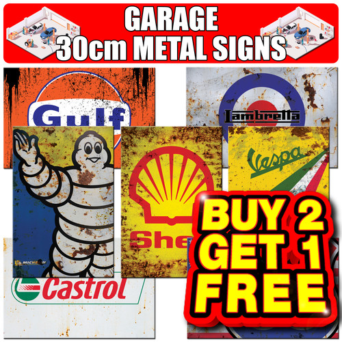 Large garage metal signs shed - metal,