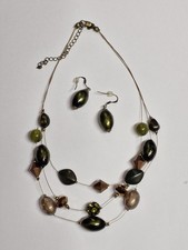 M&S Green & Bronze Beaded
