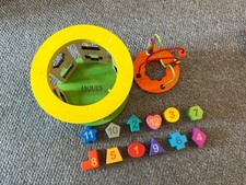 Jaques Of London Activity Cube wooden Shape Sorter Bead Maze Toy