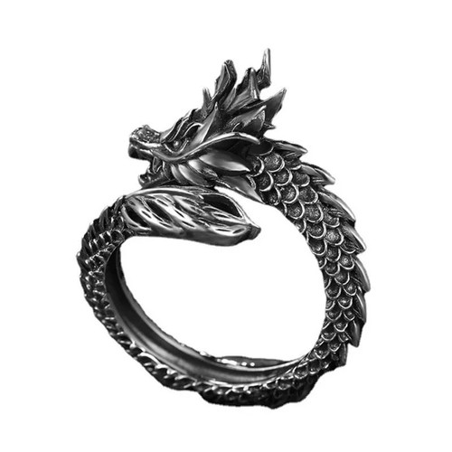 Blue and gold dragon ring - ,