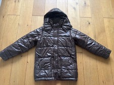 80's Vintage BERGHAUS POLE Shiny Down Jacket Chocolate Brown - Mens Small