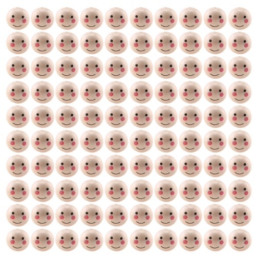 100pcs round wooden - round, head