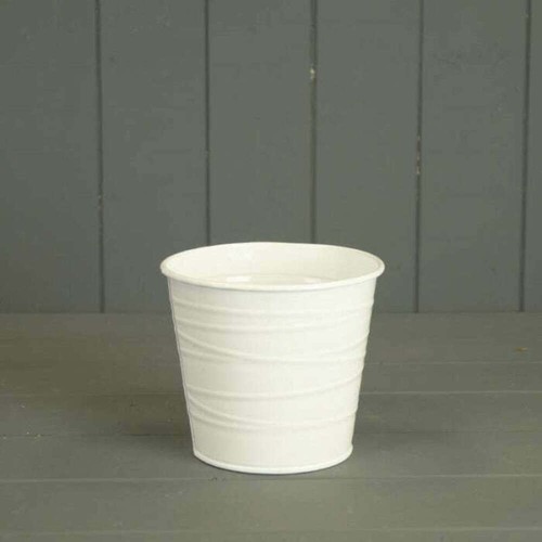 White zinc plant pots - zinc,