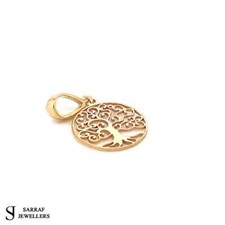 9ct Gold Round Tree of Life Pendant, Charm Tree of Life, Round Tree of Life