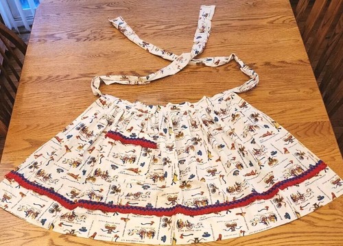 50s apron fire engine fringed - apron,