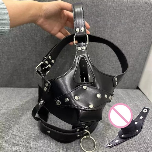 Bondage pvc leather head - bondage,