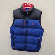 Ralph Lauren Polo RL 150 Blue Down Gilet Puffer Bodywarmer Vest Size Medium #